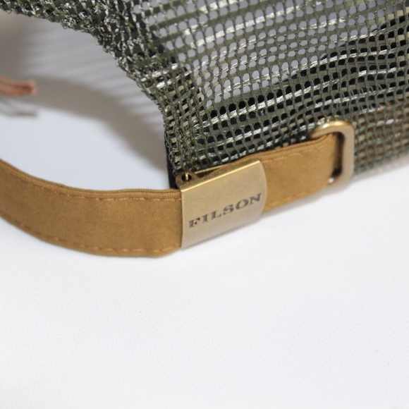 New Filson Spell Out Logger Mesh Cap Hat Tan Green - Picture 5 of 7